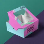 Eco-friendly personalized printed cake boxes – durable cardboard and kraft cake packaging with custom window cutouts for wedding, birthday & gift cakes