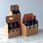 Personalized printed bottle carriers – eco-friendly custom 4-pack & 6-pack drink carriers with reinforced handle for secure transport