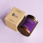 luxury CBD candle boxes set with minimalist branding and recyclable cardboard material