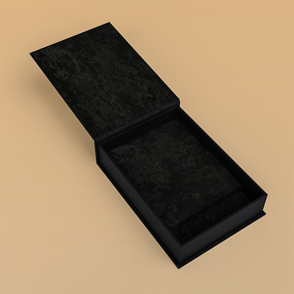 Faux Leather Rigid Boxes Print and Emboss Cleanly Across the Wrap Surface