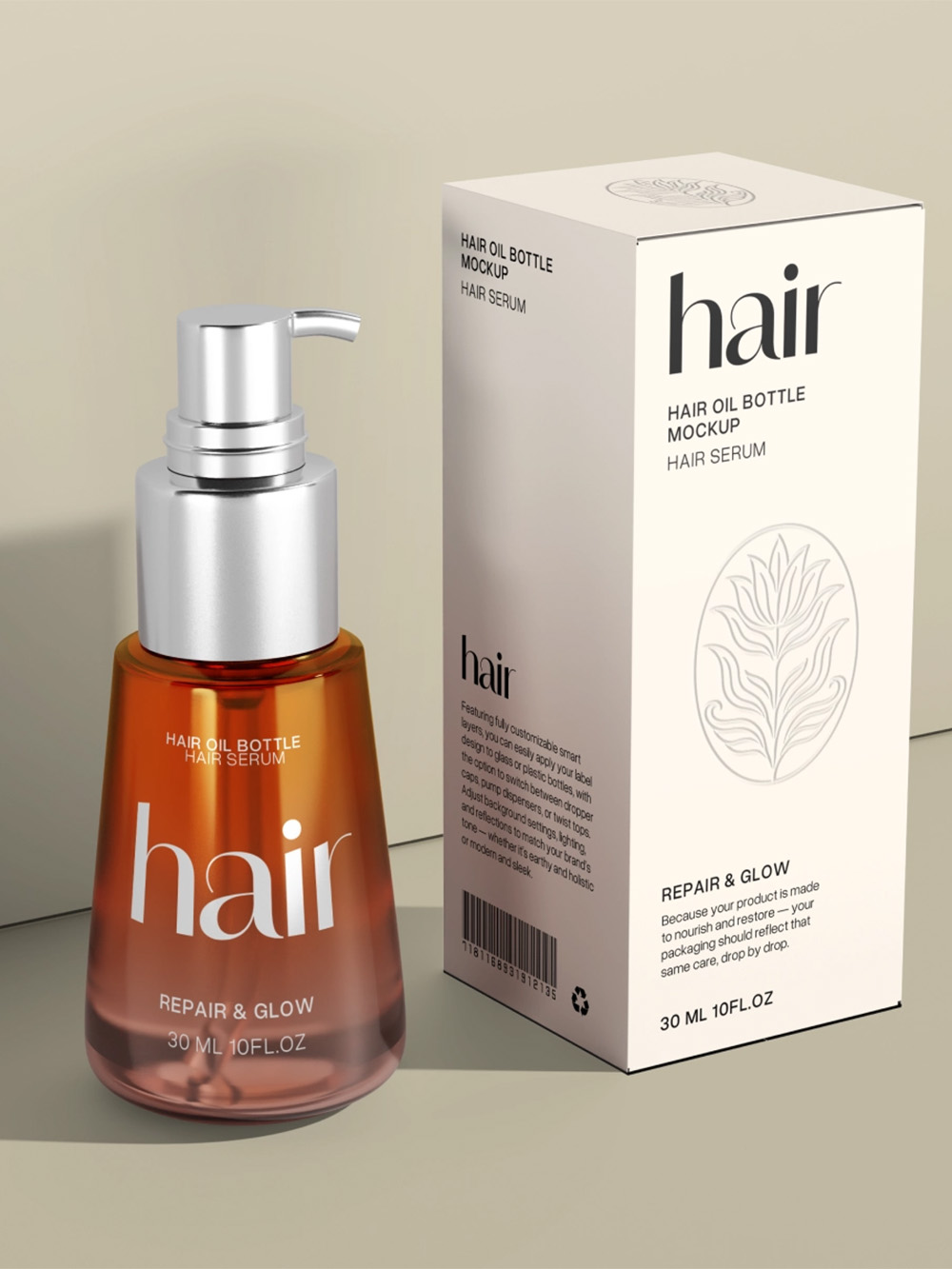 Custom hair serum packaging box