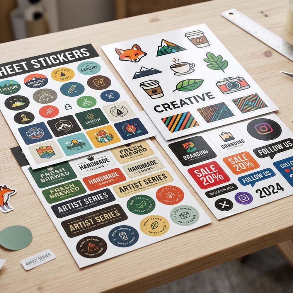 Product Stickers on Sheet