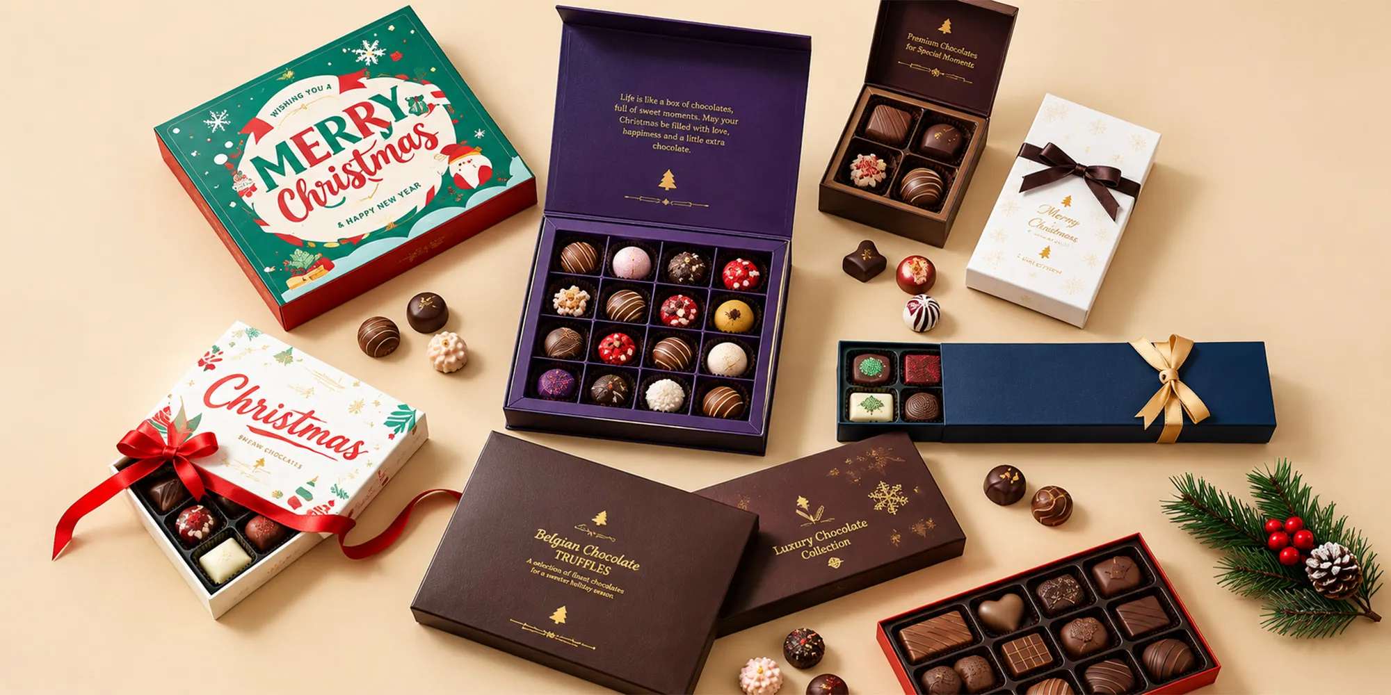 Christmas chocolate boxes Packaging